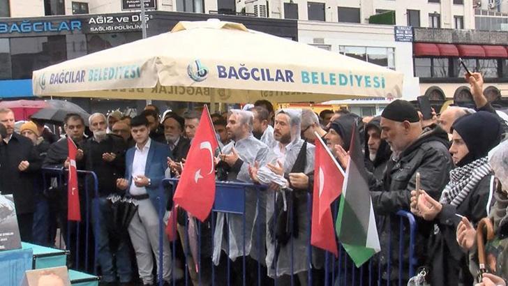 İsrail'in Filistinli mahkumlar hakkında aldığı idam kararı Bağcılar'da protesto edildi