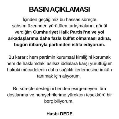 Hasbi Dede, CHP'den ihraç edildi (2)