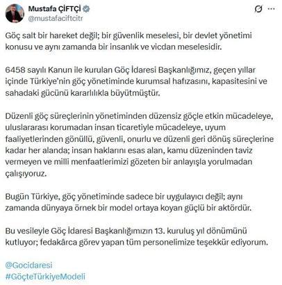 Bakan Çiftçi: Göç salt bir hareket değil, bir vicdan meselesidir