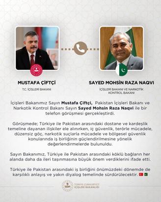 Bakan Çiftçi, Pakistanlı mevkidaşı Naqvi ile görüştü