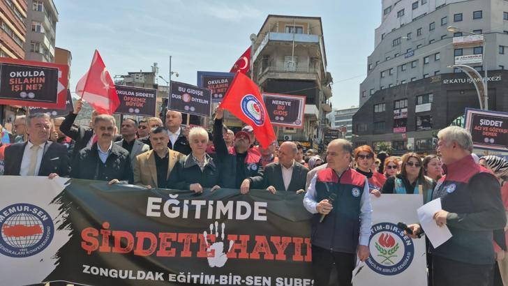 Zonguldak'ta öğretmenlerden Siverek'te yaşanan okul saldırısına tepki