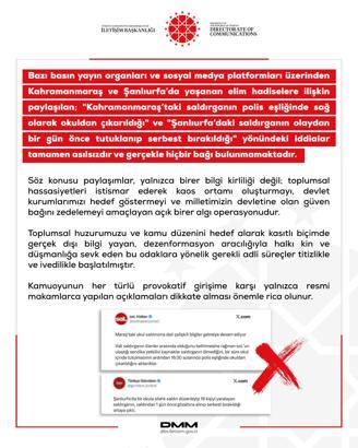 DMM’den, Kahramanmaraş ve Şanlıurfa’daki okul saldırıları ile ilgili dezenformasyon uyarısı