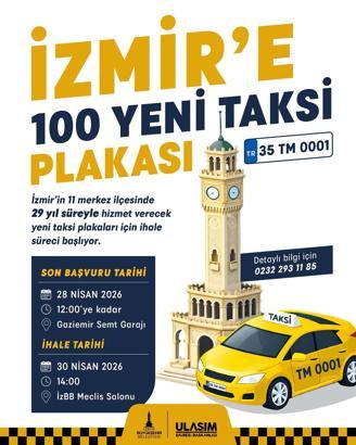 İzmir'in kent merkezine 100 yeni taksi