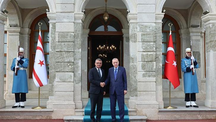 Cumhurbaşkanı Erdoğan, KKTC Cumhurbaşkanı Tufan Erhürman ile bir araya geldi