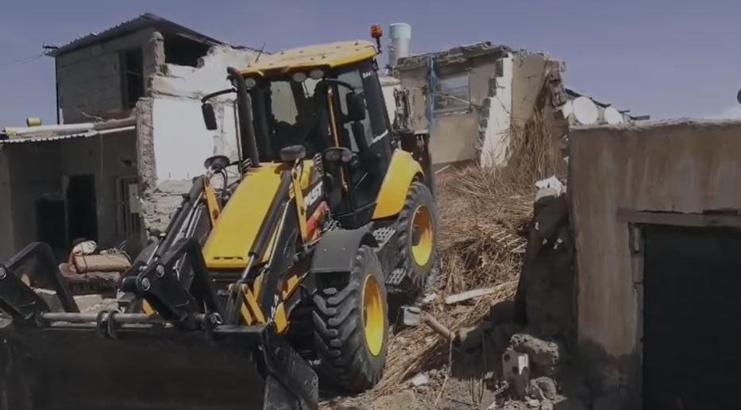 Kayseri’de çöken müstakil evin enkazı kaldırıldı