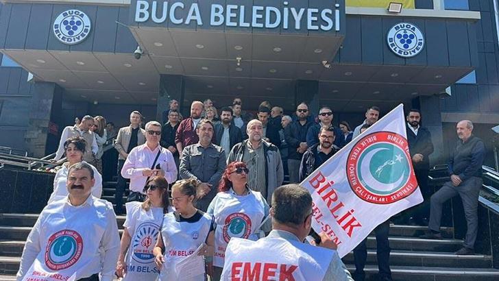 Buca Belediyesi'ndeki memurların eylemi 6'ncı gününde