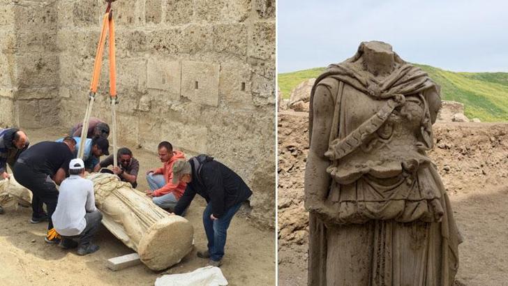 Laodikeia Antik Kenti'nde 2 metrelik Athena heykeli gün yüzüne çıkarıldı