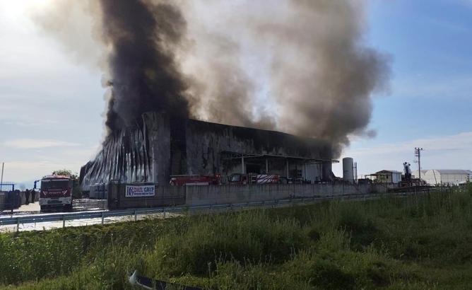 Manavgat'ta iş yeri yangını