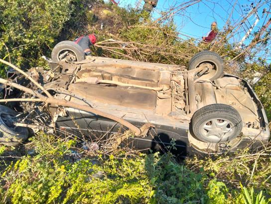 Ordu'da otomobil, şarampole devrildi; sürücü yaralı