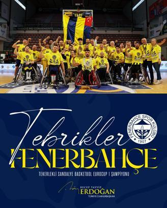 Cumhurbaşkanı Erdoğan’dan Fenerbahçe’ye tebrik mesajı