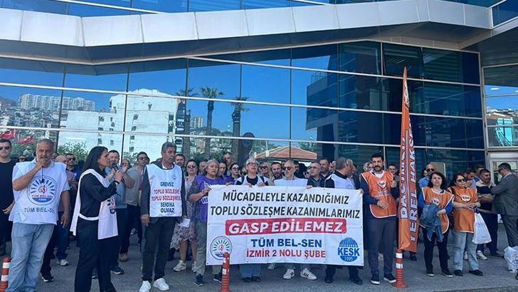 Bayraklı Belediyesi'nde memurlar eylemde