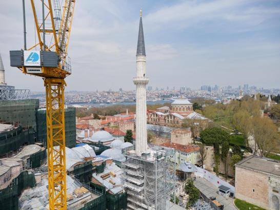 Ayasofya'nın kuzeydoğu minaresinde restorasyon tamamlandı