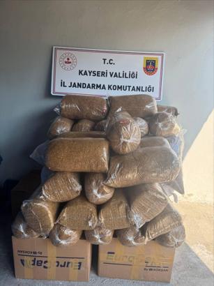 Kayseri’de 350 kilogram kaçak tütün ele geçirildi