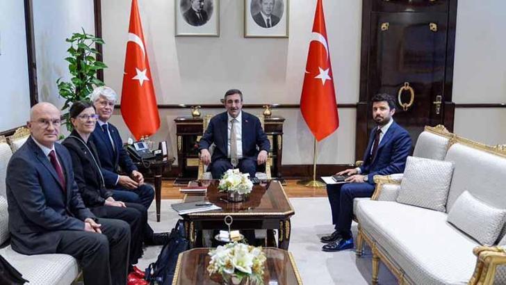 Cumhurbaşkanı Yardımcısı Yılmaz, İsviçre Büyükelçisi Scheurer'i kabul etti