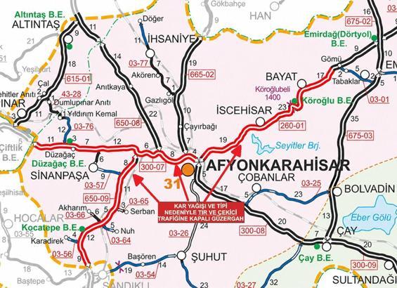 Kar yağışı nedeniyle bazı yollar büyük tonajlı araçların geçişine kapatıldı