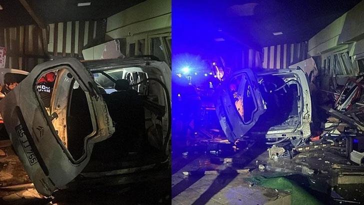 Ordu'da otomobil iş yerine girdi: 2 yaralı