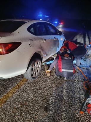 Sürüye çarpan otomobildeki 2 kişi yaralandı, 40 koyun öldü
