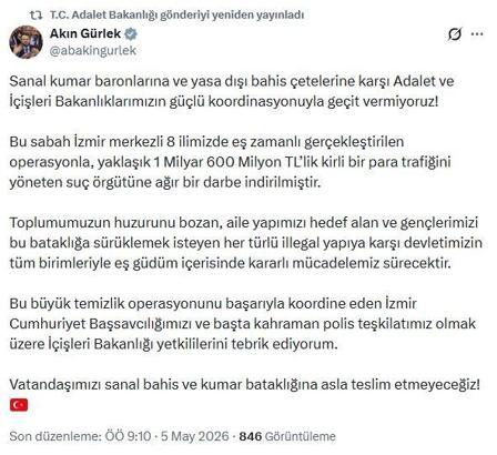 İzmir merkezli 8 ilde suç örgütü operasyonu