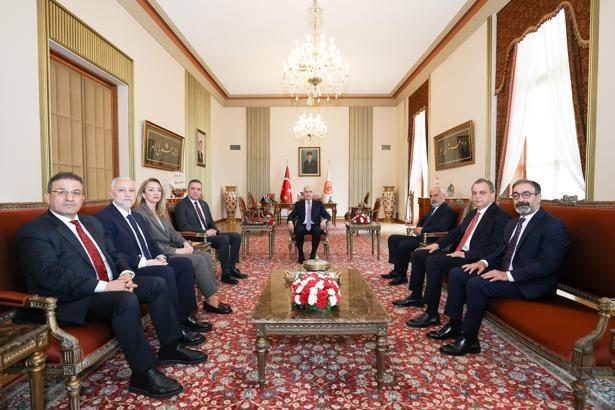 TBMM Başkanı Kurtulmuş, TBB Başkanı Sağkan ile görüştü