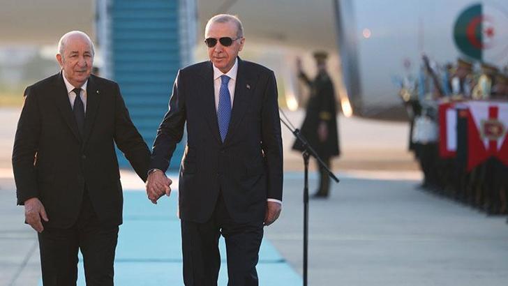 Cumhurbaşkanı Erdoğan, Cezayir Cumhurbaşkanı Tebbun'u karşıladı