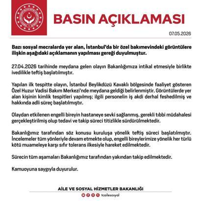 Bakanlık: Bakımevinde engelli bireye şiddet uygulayan personelin iş akdi feshedildi