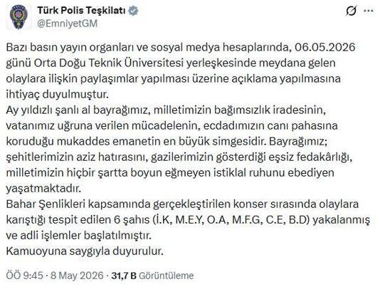 ODTÜ Bahar Şenlikleri'ndeki olaylara 6 gözaltı