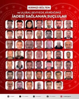 27'si kırmızı bültenle aranan 48 suçlu, Türkiye'ye getirildi