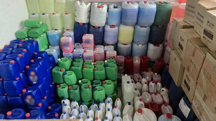Edirne’de 4 bin 613 litre sahte sıvı deterjan ve ham maddesi ele geçirildi
