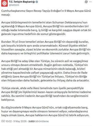 Cumhurbaşkanı Erdoğan: AB ile ilişkilerimizi kazan-kazan anlayışıyla ilerletme iradesindeyiz