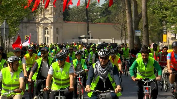 Küresel Sumud Filosu'na destek için pedal çevirdiler