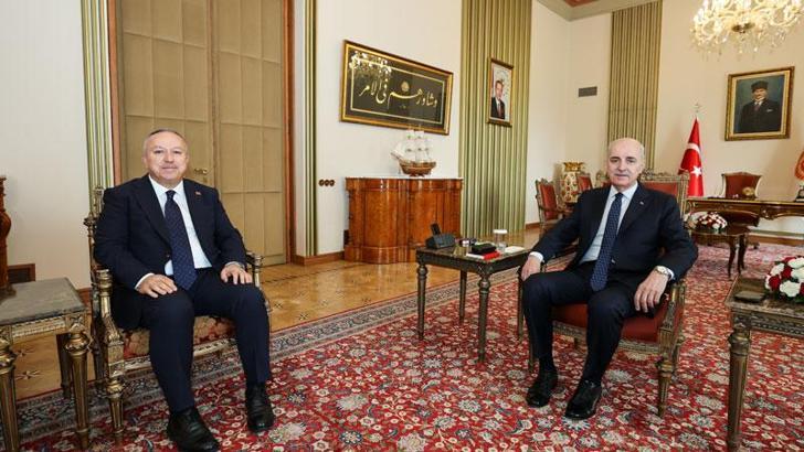 TBMM Başkanı Kurtulmuş, Emniyet Genel Müdürü Fidan'ı kabul etti
