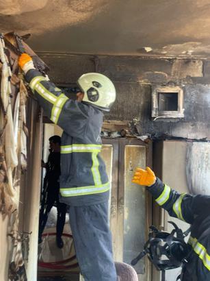 Mardin'de apartman dairesinde yangın