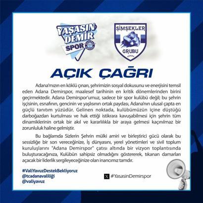 Adana Demirspor taraftar gruplarından destek çağrısı