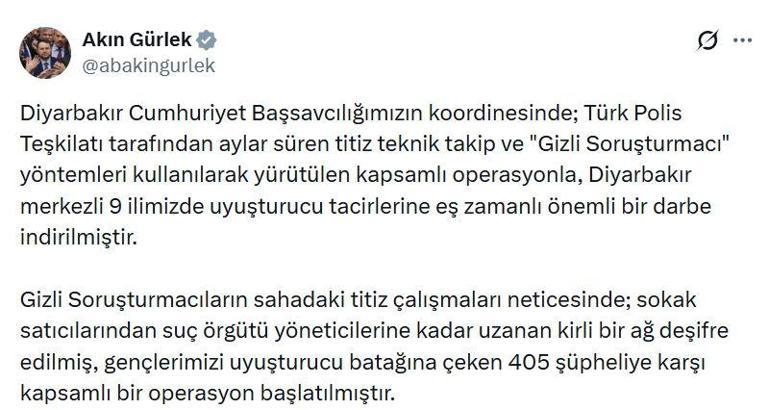 Diyarbakır merkezli 9 ilde 'uyuşturucu' operasyonu