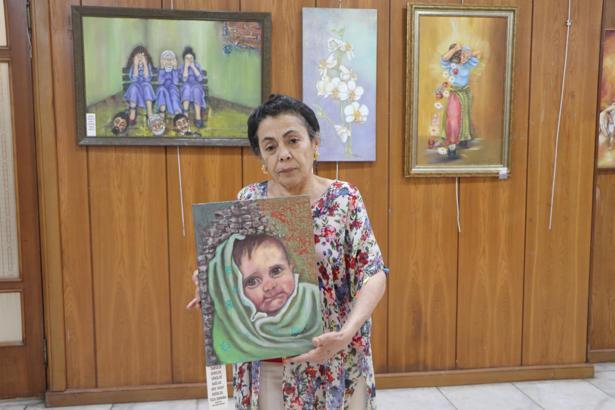Adanalı ressam, asrın felaketinde 128 saat sonra enkazdan çıkarılan Vatin bebeği resmetti