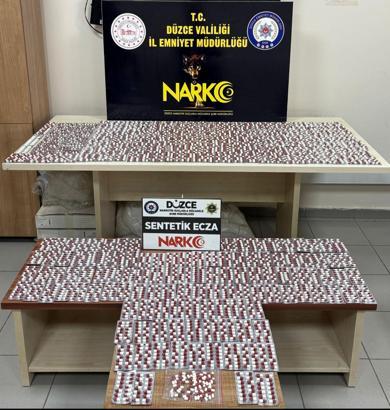 Düzce’de 1 milyon liralık sentetik hap ele geçirildi; 1 gözaltı