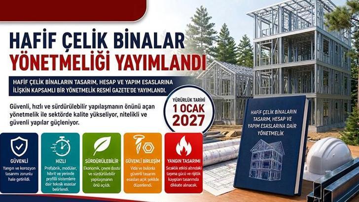 Bakanlıktan hafif çelik binalar yönetmeliği