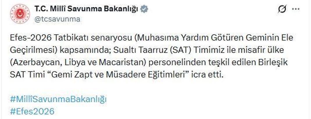 MSB: 'Gemi Zapt ve Müsadere Eğitimleri' icra edildi