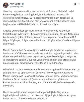 Antalya ve Mersin'de 'yasa dışı bahis' operasyonu: 233 gözaltı