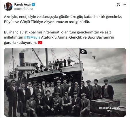 AK Parti'li Acar'dan '19 Mayıs' mesajı