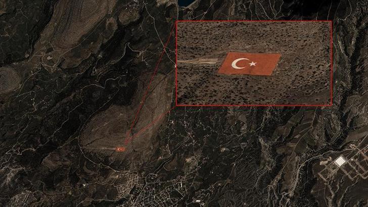 GÖKTÜRK-1 uydusu, Torosların zirvesine işlenen Türk bayrağını görüntüledi