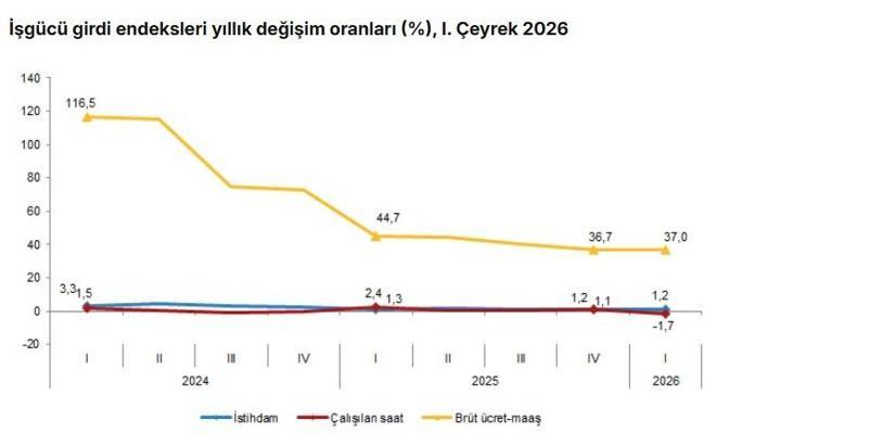 TÜİK: İstihdam endeksi yıllık yüzde 1,2 arttı