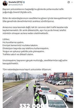 Bakan Çiftçi'den sürücülere uyarı: Kurallara uyalım