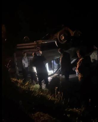 Küçükbaş hayvan yüklü kamyonet devrildi; 1'i ağır, 2 yaralı