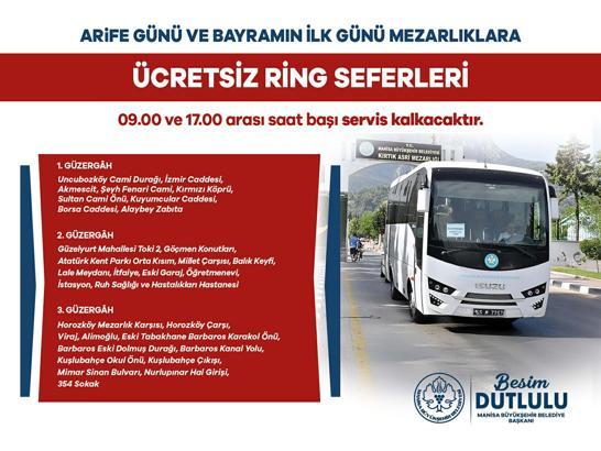 Manisa'da bayramda mezarlıklara ücretsiz ulaşım