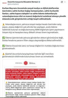DMM'den sahte kurbanlık ilanlarıyla dolandırıcılık girişimlerine karşı uyarı