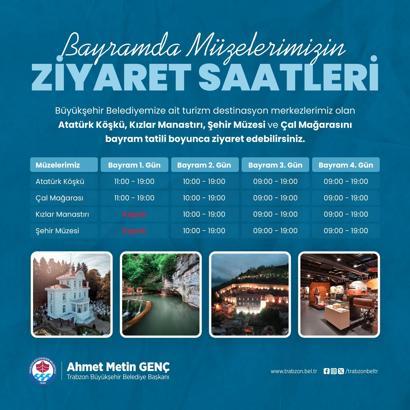 Büyükşehir'in turizm destinasyonları bayramda ziyarete açık