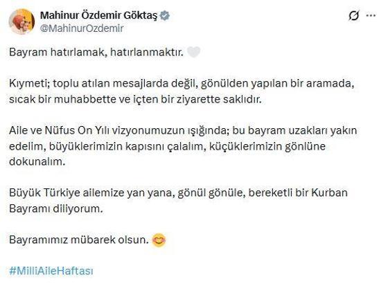 Bakan Göktaş'tan 'Kurban Bayramı' mesajı