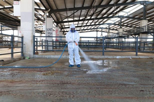 Osmangazi’de kurban pazarları ilaçlanarak dezenfekte edildi