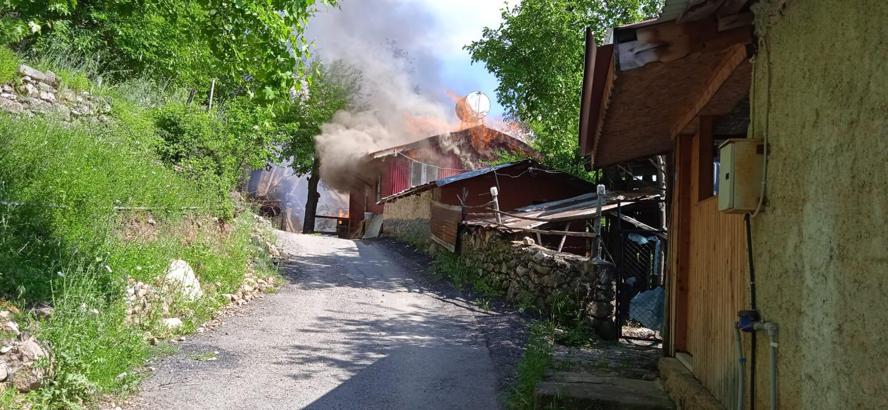Kozan'da 2 yayla evi yandı